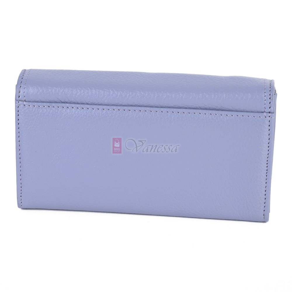  Дамско портмоне от естествена кожа в лилав цвят. КОД: 1001